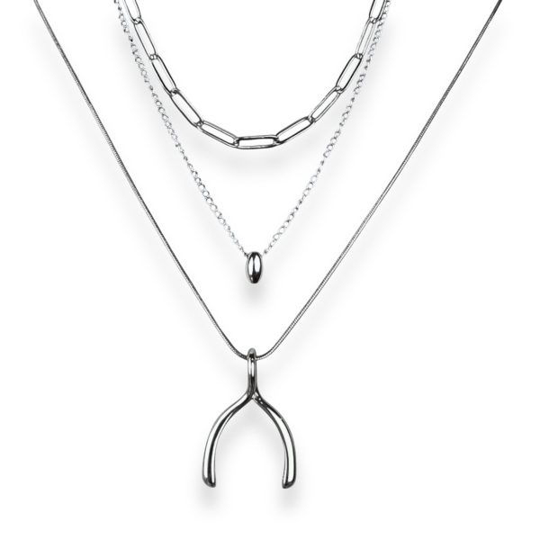 3-part Necklace Base Stack (Necklet™ + Paperclip + AuraDel Drop + Wishbone) For Cheap - Image 5