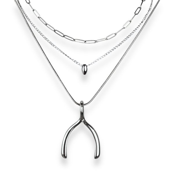 3-part Necklace Base Stack (Necklet™ + Paperclip + AuraDel Drop + Wishbone) For Cheap - Image 3